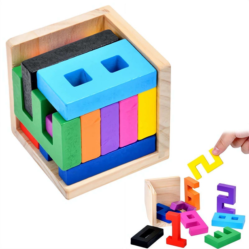 Zen Fun Unsolvable Puzzle Cube,Hardest Brain Teaser Puzzle in The World for Adults - Small,3D Wooden Number Block Puzzles,Solving Brain Puzzles,Unique & Difficult 3DPuzzle Cube - Number 0-9 - Image 1